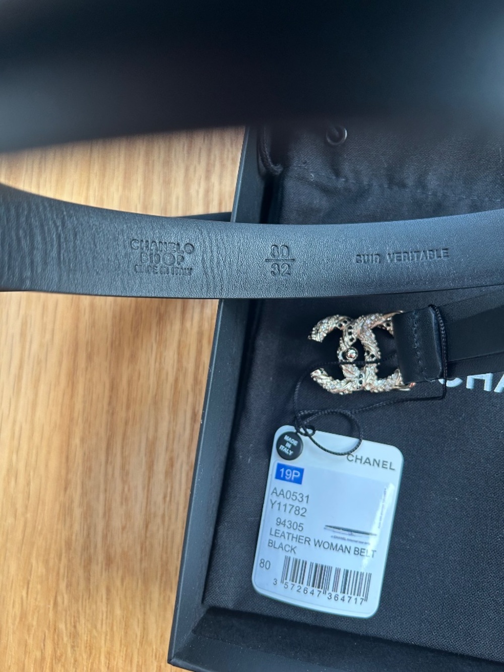 Limited Time Reduced Price Authentic Chanel Women’s Black Leather Belt - Picture 4 of 5
